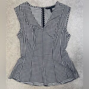 NWT WHBM Gingham Peplum Top